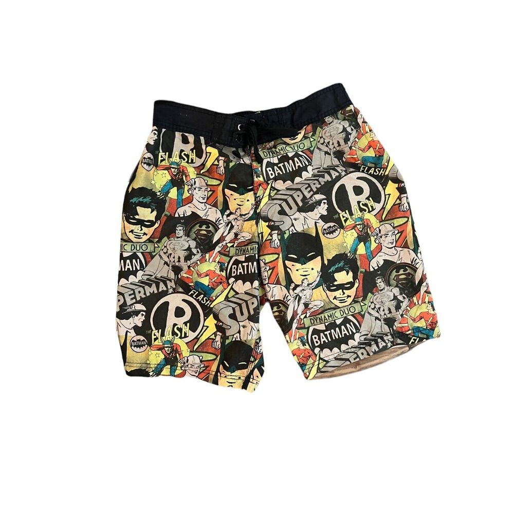 Small DC Comics Batman‎ Super Hero Lined Swimming Trunks Board Shorts